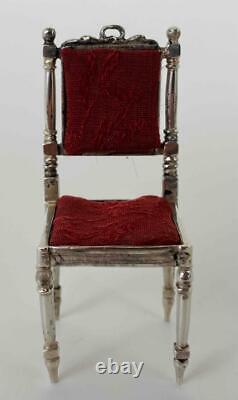 Antique Austria Viennese Miniature Sterling Silver French Louis XVI Parlor Chair
