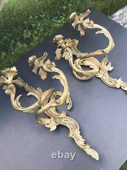 Antique Bronze Louis XVI Style Anthacus Double Armed French Wall Sconces 15