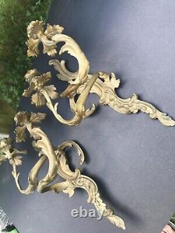 Antique Bronze Louis XVI Style Anthacus Double Armed French Wall Sconces 15