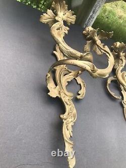 Antique Bronze Louis XVI Style Anthacus Double Armed French Wall Sconces 15