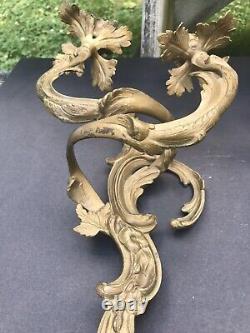 Antique Bronze Louis XVI Style Anthacus Double Armed French Wall Sconces 15