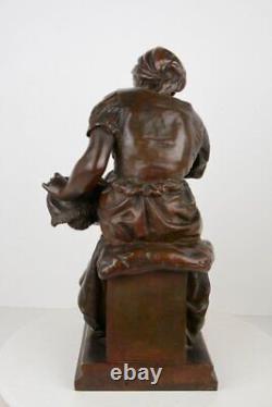 Antique Bronze Sculpture French School Signed Pierre Louis Detrier 19th Century