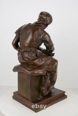 Antique Bronze Sculpture French School Signed Pierre Louis Detrier 19th Century