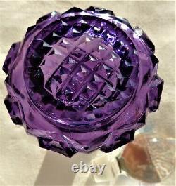 Antique C1890 French Amethyst Handcut Crystal Perfume Bottle St Louis Baccarat