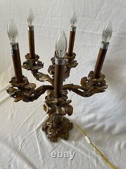 Antique Candelabras, RESIN French, Louis XV Style Five Light, Pair Rare