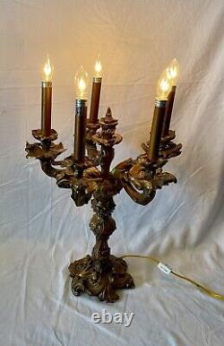 Antique Candelabras, RESIN French, Louis XV Style Five Light, Pair Rare