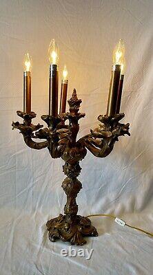 Antique Candelabras, RESIN French, Louis XV Style Five Light, Pair Rare