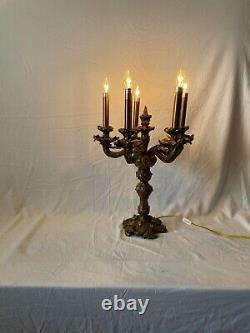 Antique Candelabras, RESIN French, Louis XV Style Five Light, Pair Rare