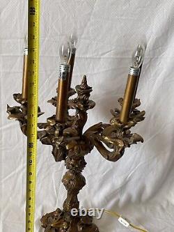 Antique Candelabras, RESIN French, Louis XV Style Five Light, Pair Rare