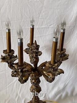 Antique Candelabras, RESIN French, Louis XV Style Five Light, Pair Rare