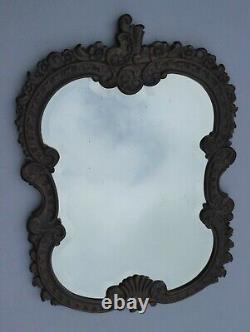 Antique Carved Wooden Louis XV Mirror French Rococco Rocailles 19th Century