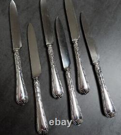 Antique Christofle Silver Plated Dessert Cutlery RUBANS Set of 6 French Louis