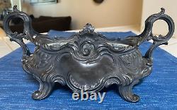 Antique Double Handle Louis XV Style DEPOSE 260 French Silverplate Vase Planter