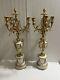 Antique Eagle Bird French Louis Xvi Style Gilt Bronze Marble Pair Of Candelabra