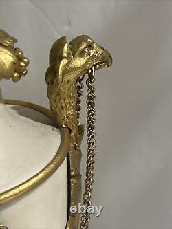 Antique Eagle Bird French Louis XVI Style Gilt Bronze Marble Pair Of Candelabra