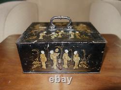 Antique Early 18th Century French Louis xv Chinoiserie Jewelry Iron Safe Box
