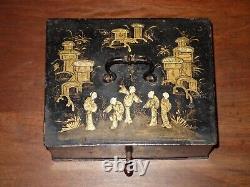 Antique Early 18th Century French Louis xv Chinoiserie Jewelry Iron Safe Box