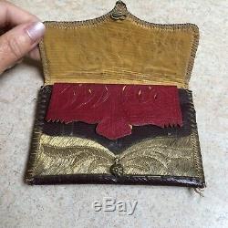 Antique Embroidered Purse French 18th Century 1700s Metal Thread Louis XVI Old