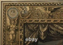 Antique Etienne Jeaurat French Etching Charles le Brun Louis XIV & Philip IV