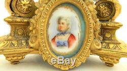 Antique FRENCH LOUIS XV Hand painted Porcelain Guilt Bronze Finish CANDALABRA 5