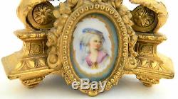 Antique FRENCH LOUIS XV Hand painted Porcelain Guilt Bronze Finish CANDALABRA 5