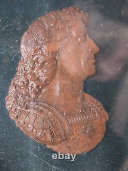 Antique Fine Miniature Wax Portrait Bust Roman General French Italian King Louis