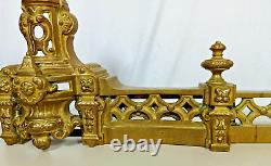 Antique Fireplace Fender Front Guard Brass Louis XVI French Ornate Adjustable