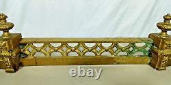 Antique Fireplace Fender Front Guard Brass Louis XVI French Ornate Adjustable