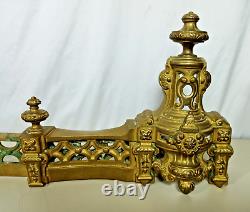 Antique Fireplace Fender Front Guard Brass Louis XVI French Ornate Adjustable