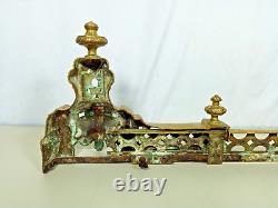 Antique Fireplace Fender Front Guard Brass Louis XVI French Ornate Adjustable