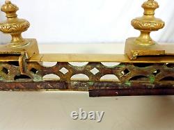 Antique Fireplace Fender Front Guard Brass Louis XVI French Ornate Adjustable