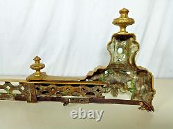 Antique Fireplace Fender Front Guard Brass Louis XVI French Ornate Adjustable