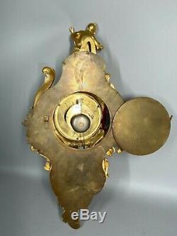 Antique French 1855 Louis XV Bronze Cartel Clock Free Worldwide Shipping