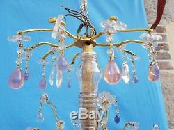 Antique French, Antique Bronze Cage Chandelier, Louis XV, Crystal, Stamped, 19th