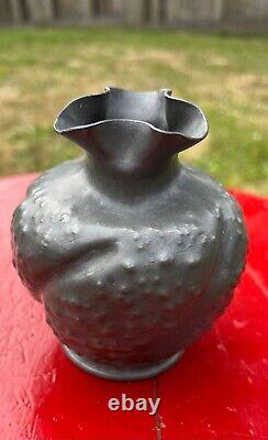 Antique French Art Nouveau Alice and Eugene Louis Chanal Hammered Pewter Vase