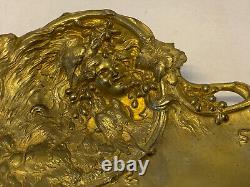 Antique French Art Nouveau Gilt Bronze Louchet Ciseleur Theophile Hingre Tray