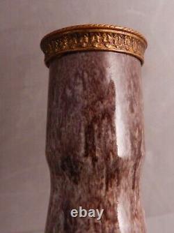 Antique French Art Pottery Louis Franchet Les Yvelines, Gold Crackle Glaze Vase