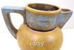 Antique French Art Pottery Pitcher Signed Louis Lourioux France Early Mark 6 1/4