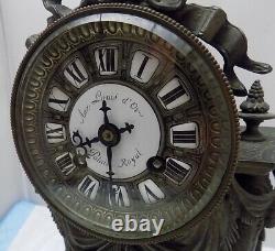 Antique French Aux Louis d'Or Palais Royal Japy Freres Mantel Clock PARTS/REPAIR