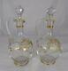 Antique French Baccarat St Louis Handled Decanter Gold Gilt A Pair