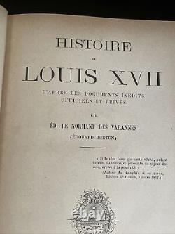 Antique French Book Histoire de Louis XVII Le Normant des Varannes 1890