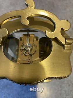 Antique French Brass Carriage Clock, Louis XV Doucine needs Service VGC