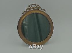 Antique French Brass Photo Frame Ormolu Louis XVI Round Picture Gilded