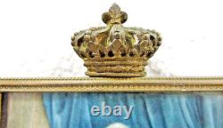 Antique French Bronze Crown Top Frame Showing Louis XVI