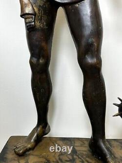 Antique French Bronze Gladiator Warrior Sculpture After Emile Louis Picault