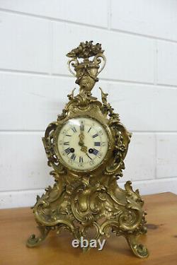 Antique French Bronze Mantel Clock Louis XV Style Bracket Clock