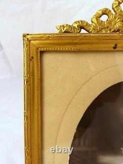 Antique French Bronze Photo Miniature Portrait Frame Ribbon Style Louis XVI 19TH