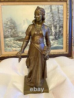 Antique French Bronze Sculpture Woman Of Jean Louis Gregoire