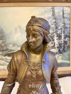 Antique French Bronze Sculpture Woman Of Jean Louis Gregoire