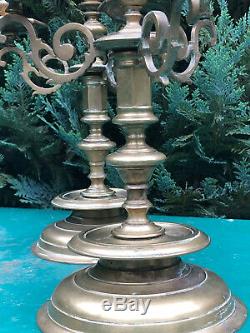 Antique French Candlestick Candélabre Bronze Louis XIII Haute Epoque Bougeoir